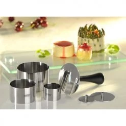Accessoires de cuisson Soldes -Accessoires de cuisson Soldes anneaux professionnels a desserts en acier inoxydable argent 1