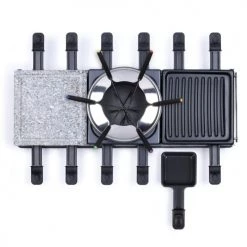 Livoo Accessoires De Cuisson Appareil à Raclette/fondue 12 Personnes En Métal Noir -Accessoires de cuisson Soldes appareil a raclette fondue 12 personnes en metal noir 3