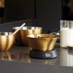 MasterClass Accessoires De Cuisson Balance électronique Avec Bol En Laiton Dorée Et Noire -Accessoires de cuisson Soldes balance electronique avec bol en laiton doree et noire 3