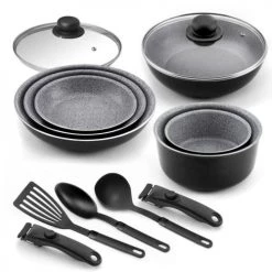 Cuisinox Casseroles Batterie De Cuisine 13 Pièces En Aluminium Et Revêtement Anti-adhésif