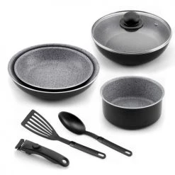 Cuisinox Casseroles Batterie De Cuisine 8 Pièces En Aluminium Et Revêtement Anti-adhésif