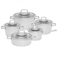 BergHoff Casseroles Batterie De Cuisine Manhattan En Acier 10 Pièces