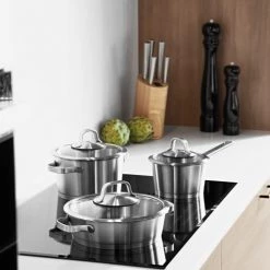 BergHoff Casseroles Batterie De Cuisine Manhattan En Acier 10 Pièces -Accessoires de cuisson Soldes batterie de cuisine manhattan en acier 10 pieces 3