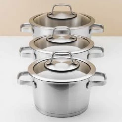 BergHoff Casseroles Batterie De Cuisine Manhattan En Acier 10 Pièces -Accessoires de cuisson Soldes batterie de cuisine manhattan en acier 10 pieces 4