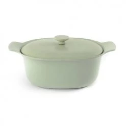BergHoff Casseroles Braisière Ovale Avec Couvercle Fonte De Fer Vert 28x22 Cm - Ron -Accessoires de cuisson Soldes braisiere ovale avec couvercle fonte de fer vert 28x22 cm ron 2