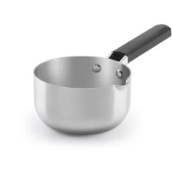 Castey Casseroles Casserole Basse 18cm, Acier Inox 3couches, Manche Silicone, Tous Feux