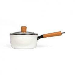 Livoo Casseroles Casserole Wood Line En Aluminium Blanc