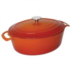 Vogue Cocottes Cocotte En Fonte Ovale Orange 5 L