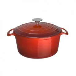 Vogue Cocottes Cocotte En Fonte Ronde Rouge 3.2 L