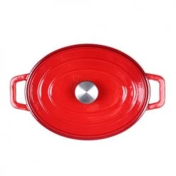 Livoo Cocottes Cocotte Ovale En émail Rouge -Accessoires de cuisson Soldes cocotte ovale en email rouge 2