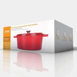 Livoo Cocottes Cocotte Ovale En émail Rouge -Accessoires de cuisson Soldes cocotte ovale en email rouge 4