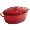 Vogue Cocottes Cocotte Ovale En Fonte Rouge 5 L -Accessoires de cuisson Soldes cocotte ovale en fonte rouge 5 l