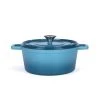 Livoo Cocottes Cocotte Ronde En émail Bleu -Accessoires de cuisson Soldes cocotte ronde en email bleu