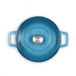 Livoo Cocottes Cocotte Ronde En émail Bleu -Accessoires de cuisson Soldes cocotte ronde en email bleu 2