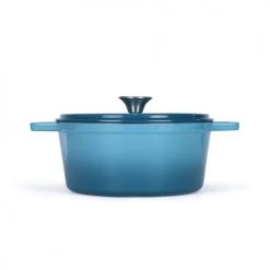 Livoo Cocottes Cocotte Ronde En émail Bleu -Accessoires de cuisson Soldes cocotte ronde en email bleu 4