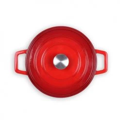 Livoo Cocottes Cocotte Ronde En émail Rouge -Accessoires de cuisson Soldes cocotte ronde en email rouge 2