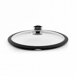 Castey Accessoires De Cuisson Couvercle En Verre 18 Cm Avec Bage De Protection En Silicone