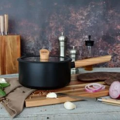 OGO Living Accessoires De Cuisson Couvercle En Verre Et Bois 20 Cm -Accessoires de cuisson Soldes couvercle en verre et bois 20 cm 5