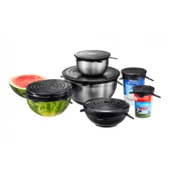 GEFU Casseroles Couvercles Adaptable En Silicone Noir