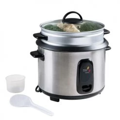 Livoo Accessoires De Cuisson Cuiseur à Riz Et Vapeur En Acier Inoxydable Argent -Accessoires de cuisson Soldes cuiseur a riz et vapeur en acier inoxydable argent 2