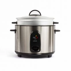 Livoo Accessoires De Cuisson Cuiseur à Riz Et Vapeur En Acier Inoxydable Argent