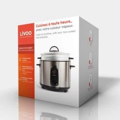 Livoo Accessoires De Cuisson Cuiseur à Riz Et Vapeur En Acier Inoxydable Argent -Accessoires de cuisson Soldes cuiseur a riz et vapeur en acier inoxydable argent 4