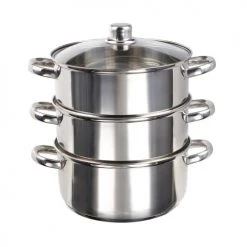 Livoo Casseroles Cuiseur Vapeur En Acier Inoxydable Argent