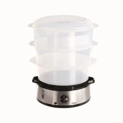 Livoo Accessoires De Cuisson Cuiseur Vapeur Et Riz 2 En 1 En Acier Inoxydable Argent