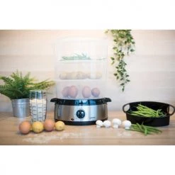 Livoo Accessoires De Cuisson Cuiseur Vapeur Et Riz 2 En 1 En Acier Inoxydable Argent -Accessoires de cuisson Soldes cuiseur vapeur et riz 2 en 1 en acier inoxydable argent 3