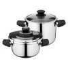 BergHoff Cocottes Ensemble Autocuiseur Vita 4 Pcs 4+7 L -Accessoires de cuisson Soldes ensemble autocuiseur vita 4 pcs 4 7 l