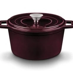 Castey Casseroles Faitout 14 Cm En Fonte émaillée Bordeaux Avec Couvercle, Tous Feux -Accessoires de cuisson Soldes faitout 14 cm en fonte emaillee bordeaux avec couvercle tous feux 2