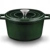 Castey Casseroles Faitout 14 Cm En Fonte émaillée Vert Avec Couvercle, Tous Feux -Accessoires de cuisson Soldes faitout 14 cm en fonte emaillee vert avec couvercle tous feux