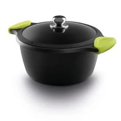 Castey Casseroles Faitout 20cm Antiadhésif, Fonte D’alu, Couvercle Et Anses, Tous Feux
