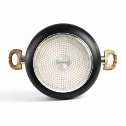 Livoo Casseroles Faitout 28 Cm Aspect Pierre Et Bois En Aluminium Noir -Accessoires de cuisson Soldes faitout 28 cm aspect pierre et bois en aluminium noir 4