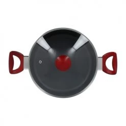 Menastyl Cocottes Faitout Avec Couvercle En Aluminium Et Verre 24 Cm -Accessoires de cuisson Soldes faitout avec couvercle en aluminium et verre 24 cm 4