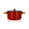 OGO Living Cocottes Faitout En Aluminium Et Céramique Paprika 24cm -Accessoires de cuisson Soldes faitout en aluminium et ceramique paprika 24cm