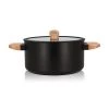 OGO Living Cocottes Faitout En Aluminium Forgé Noir 24cm -Accessoires de cuisson Soldes faitout en aluminium forge noir 24cm