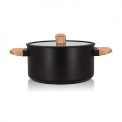 OGO Living Cocottes Faitout En Aluminium Forgé Noir 24cm