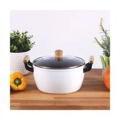 Livoo Casseroles Faitout Wood Line En Aluminium Blanc -Accessoires de cuisson Soldes faitout wood line en aluminium blanc 2