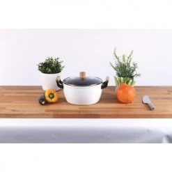 Livoo Casseroles Faitout Wood Line En Aluminium Blanc -Accessoires de cuisson Soldes faitout wood line en aluminium blanc 3