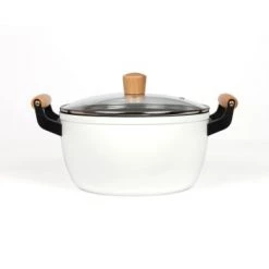 Livoo Casseroles Faitout Wood Line En Aluminium Vert -Accessoires de cuisson Soldes faitout wood line en aluminium blanc 6