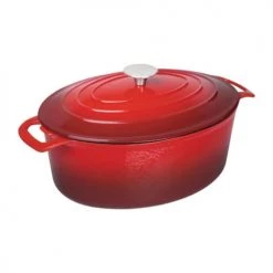 Vogue Cocottes Grande Cocotte Ovale Rouge En Fonte 6 L