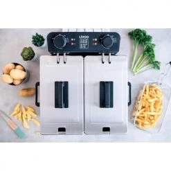Accessoires De Cuisson Livoo Friteuse Electrique Double En Acier Inoxydable Argent -Accessoires de cuisson Soldes livoo friteuse electrique double en acier inoxydable argent 3
