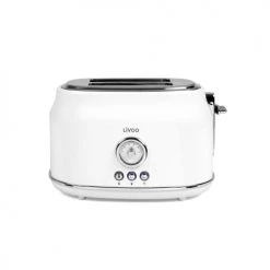 Accessoires De Cuisson Livoo Grille-pains Retro 2 Fentes En Acier Inoxydable Blanc