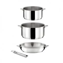 Cuisinox Lots 4 Pièces : Casseroles, Poêle Et Poignée