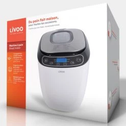 Livoo Accessoires De Cuisson Machine à Pain 550W 12 Programmes En Aluminium Blanc -Accessoires de cuisson Soldes machine a pain 550w 12 programmes en aluminium blanc 5