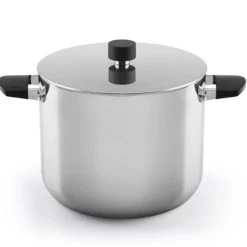 Castey Casseroles Marmite 24m Acier Inox 3couches, Couvercle, Anses Silicone, Tous Feux