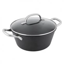BOJ Casseroles Marmite Hollandaise En Fonte Revêtue De Téflon D24cm