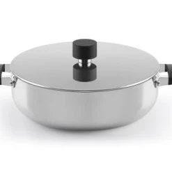 Castey Casseroles Mijoteuse 20cm, Acier Inox 3couches, Anses Silicone, Tous Feux