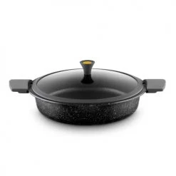 Castey Casseroles Mijoteuse 30cm Antiadhésif, Fonte D’alu, Couvercle Et Anses, Tous Feux